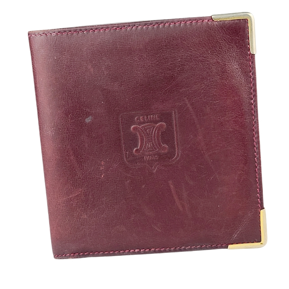 Celine Paris Burgundy Leather Wallet